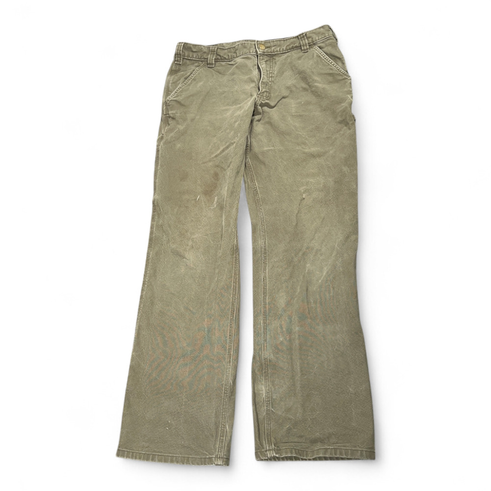 Carhartt Pants Mens 34x31 Brown Relaxed Carpenter Workwear Utility Flex Military